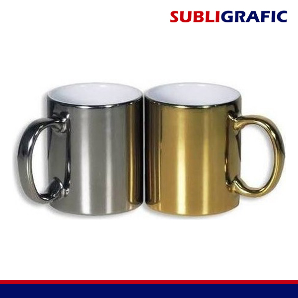 Taza espejo plata y oro 2